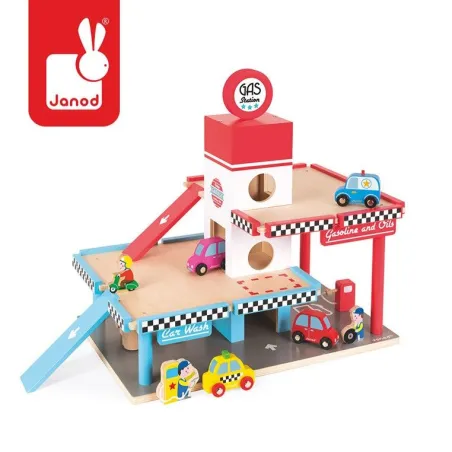 JANOD Gas station wooden garage with 8 elements