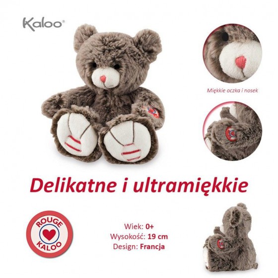 KALOO chocolate brown Teddy Bear 19 cm Collection Rouge