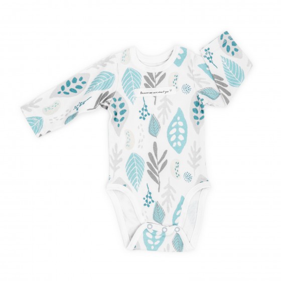 ColorStories - Baby Body Longsleeve - Floral turquoise - 74 cm