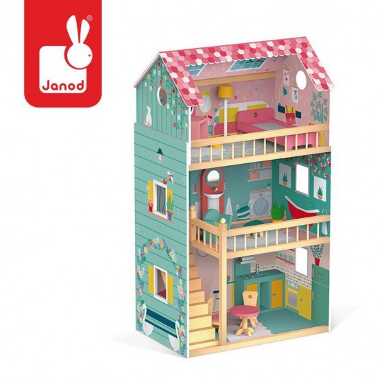 Janod Dollhouse XL with 12 accessories Happy Day