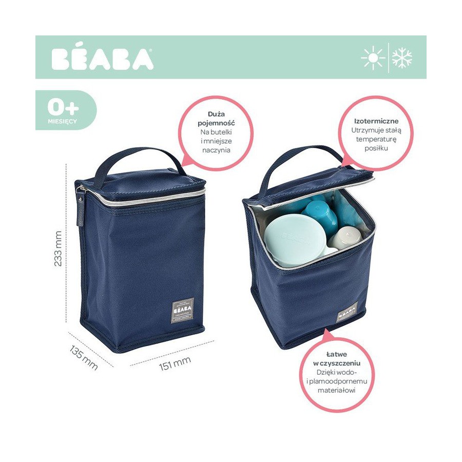 Beaba packaging thermal insulation large blue / silver