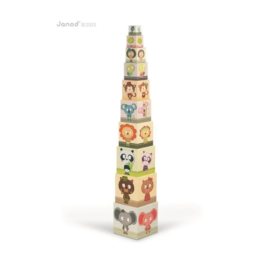 JANOD pyramid tower blocks 10 Animals JANOD pyramid tower blocks 10 Animals