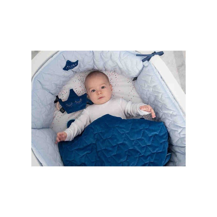 LA Millou quilted blanket 80x100cm with pillow Velvet Navy
