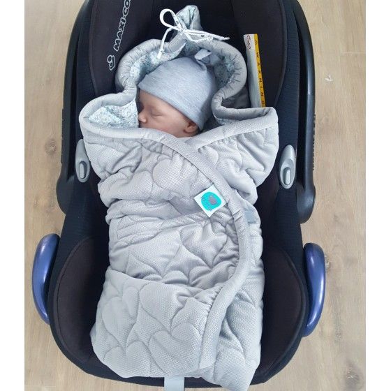 PINK NO MORE CAR SEAT SWADDLE GREY 0-12 months