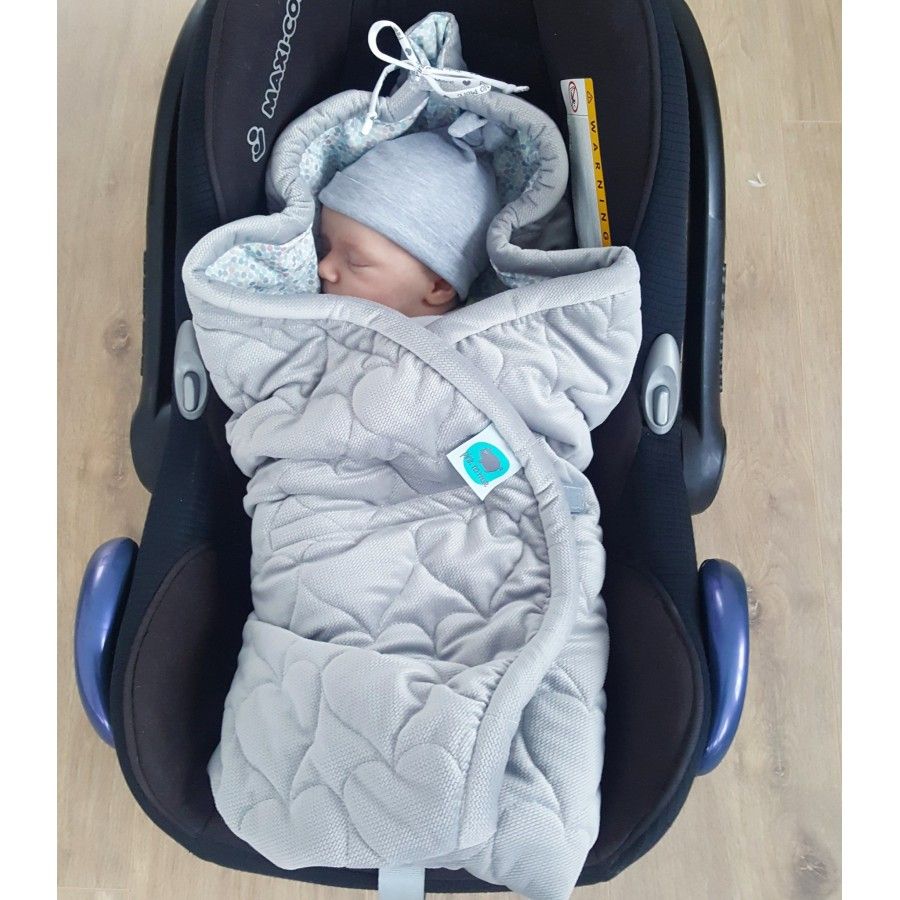 PINK NO MORE CAR SEAT SWADDLE GREY 0-12 months