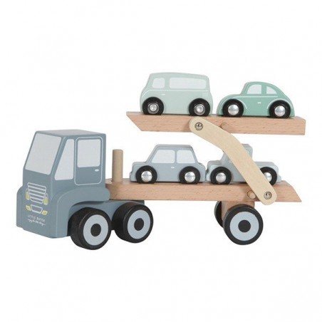 LITTLE DUTCH Holzschleppwagen mit Autos
