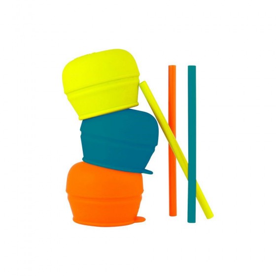 BOON SNUG SILICON COVER CUP AND BOY straws 3 PCS
