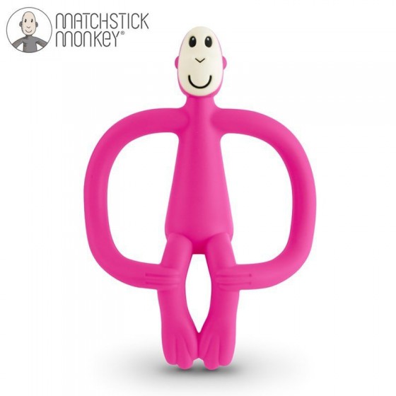 Matchstick Pink Monkey Teether with brush massage