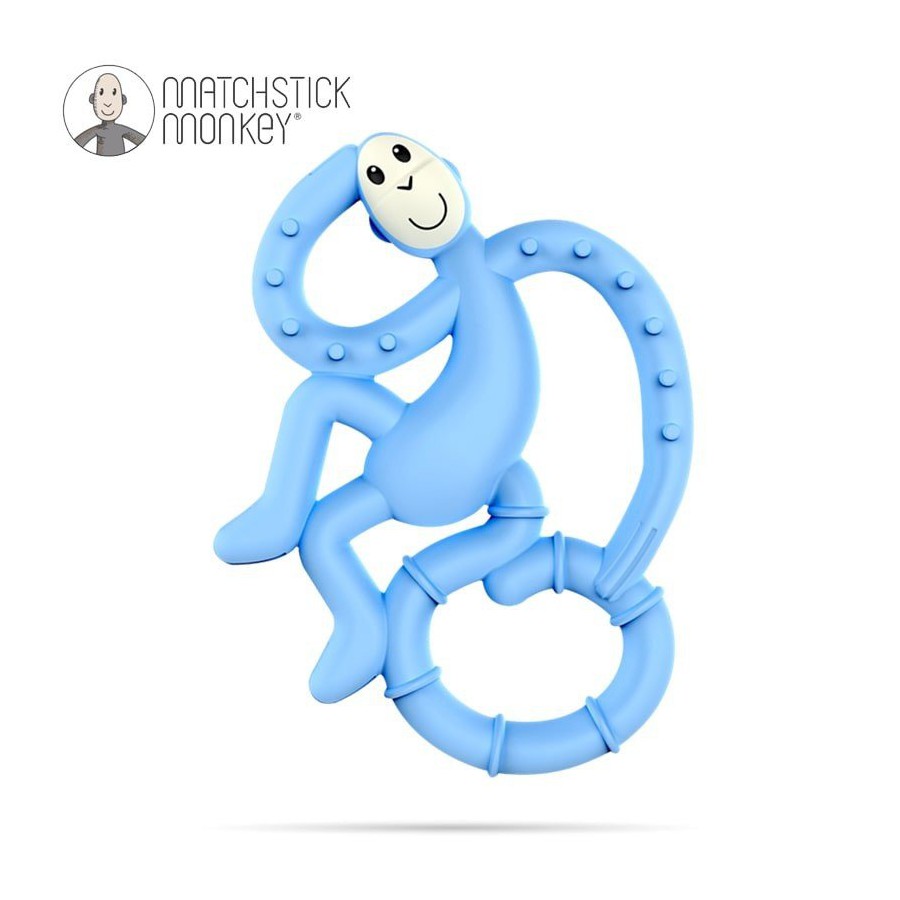 Matchstick Mini Monkey Light Blue massaging teether