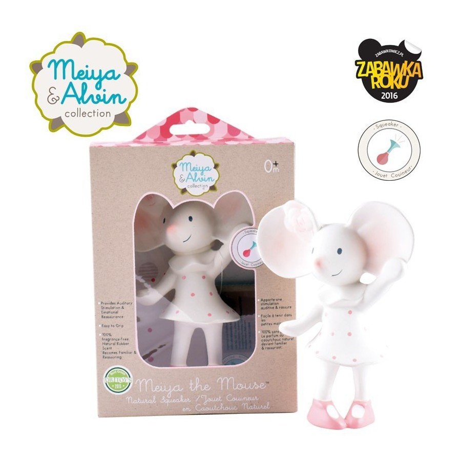 Meiya & Alvin - Organic Mouse Meiya Rubber Squeaker