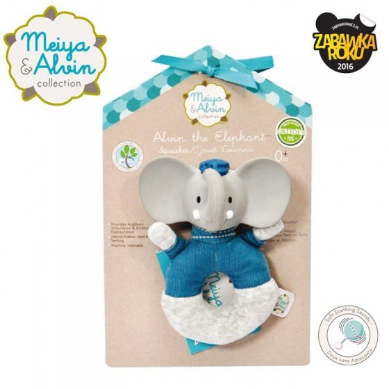 Meiya & Alvin - Alvin Elephant Soft teether rattle with Organic