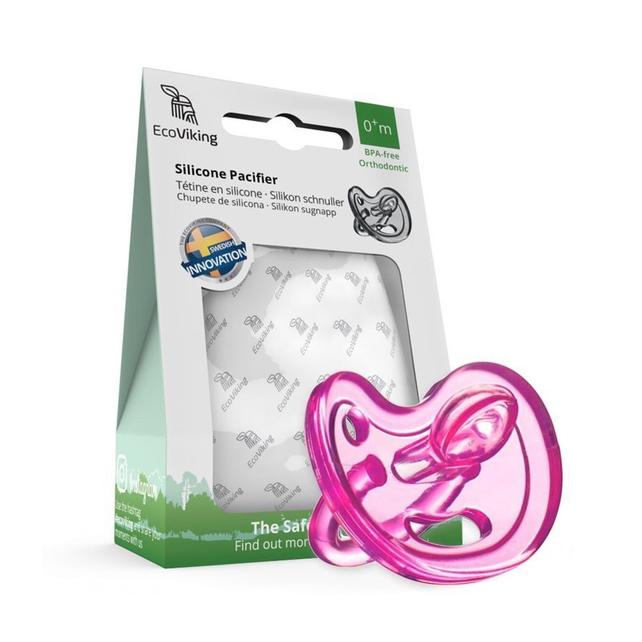 Eco Viking Anatomical soother SiliMed Pink age 0m +