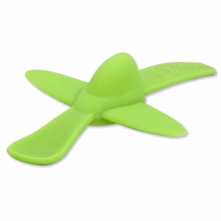 Ooga Green Plane silicone spoon feeding