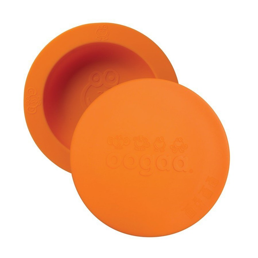 Ooga Orange Bowl & Lid silicone bowl with lid