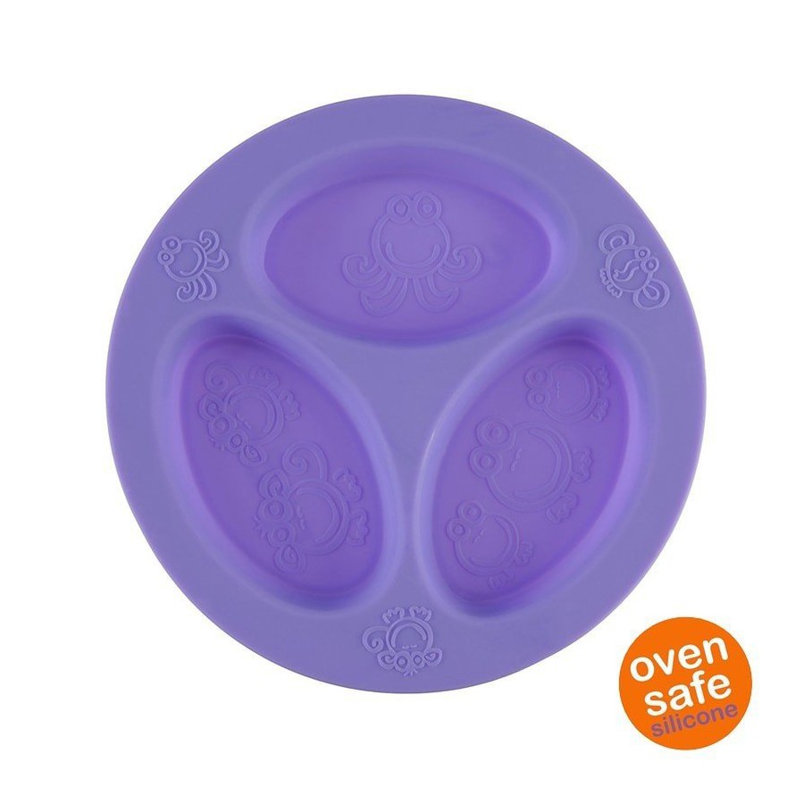 oogaa Purple Divided Plate silikonowy talerzyk trójdzielny