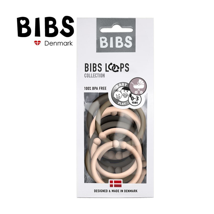 BIBS Loops - CHOCOLATE / BLUSH / DARK OAK 12 PACK