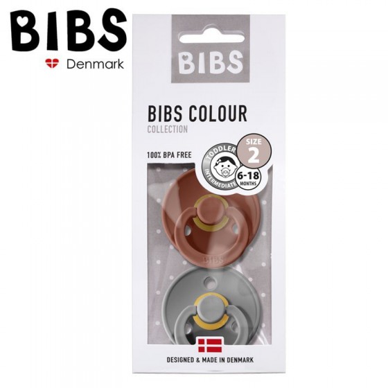 BIBS-PACK 2 M RUST & SMOKEY soother Hevea rubber