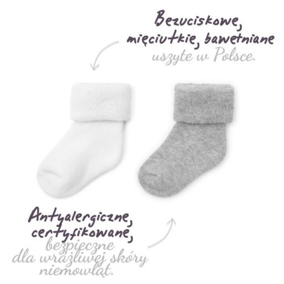ColorStories - terry socks two pairs of gray and white 3-6 ce