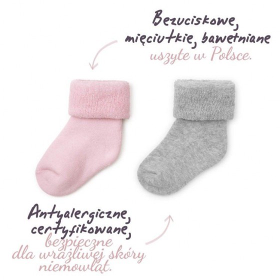 ColorStories - terry socks two pairs of gray and PINK 3-6 ce