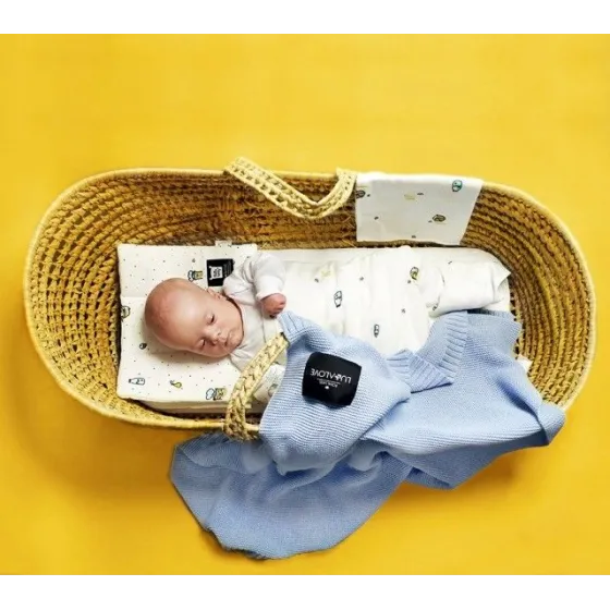 LULLALOVE KOC BAMBUSOWY TKANY BABY BLUE