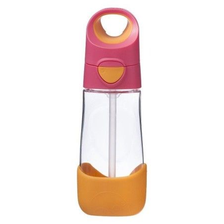 b.box Tritanowy-flaska med halm 450 ml, jordgubbskakning