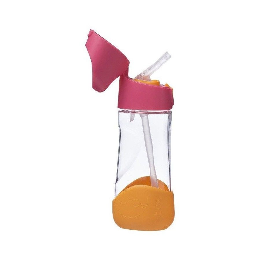 b.box Tritan bottle with 450 ml straw, strawberry shake