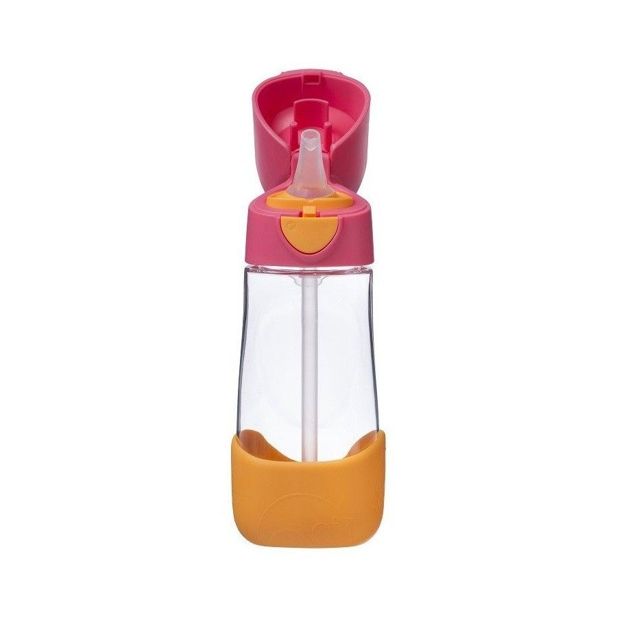 b.box Tritan bottle with 450 ml straw, strawberry shake