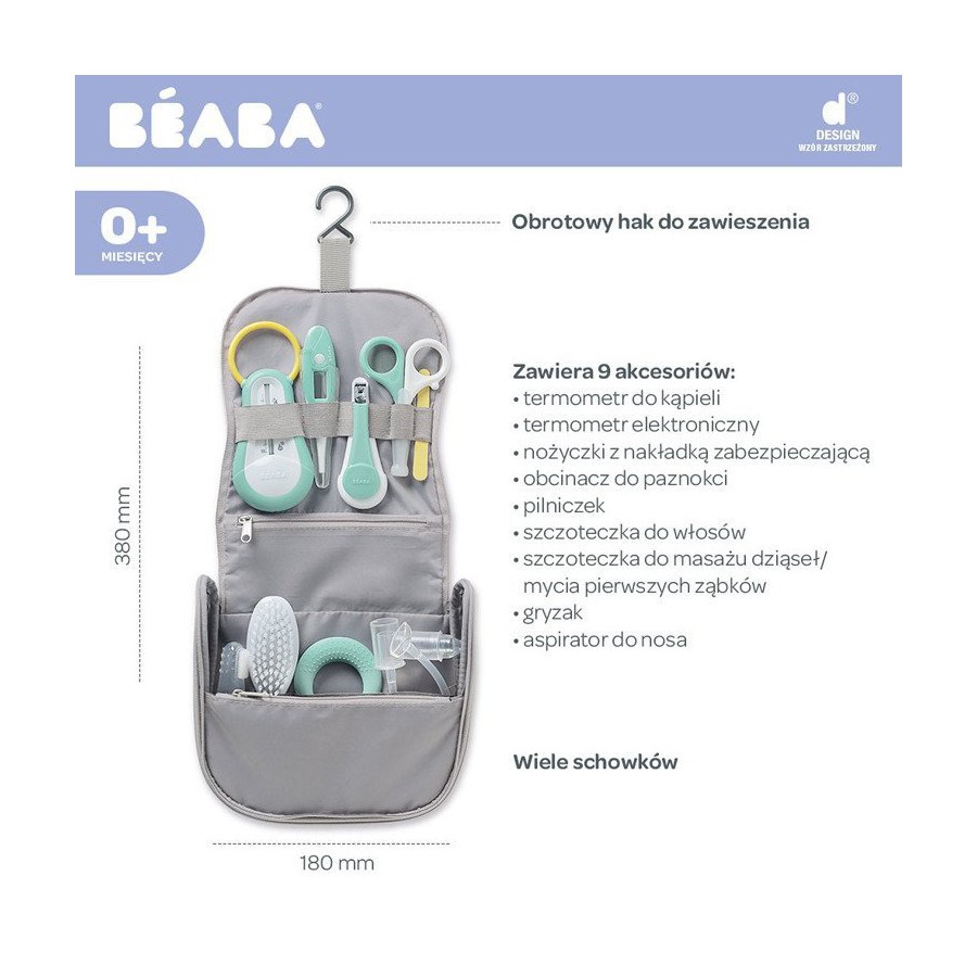 Beaba of 9 Cosmetic accessories for baby care gray