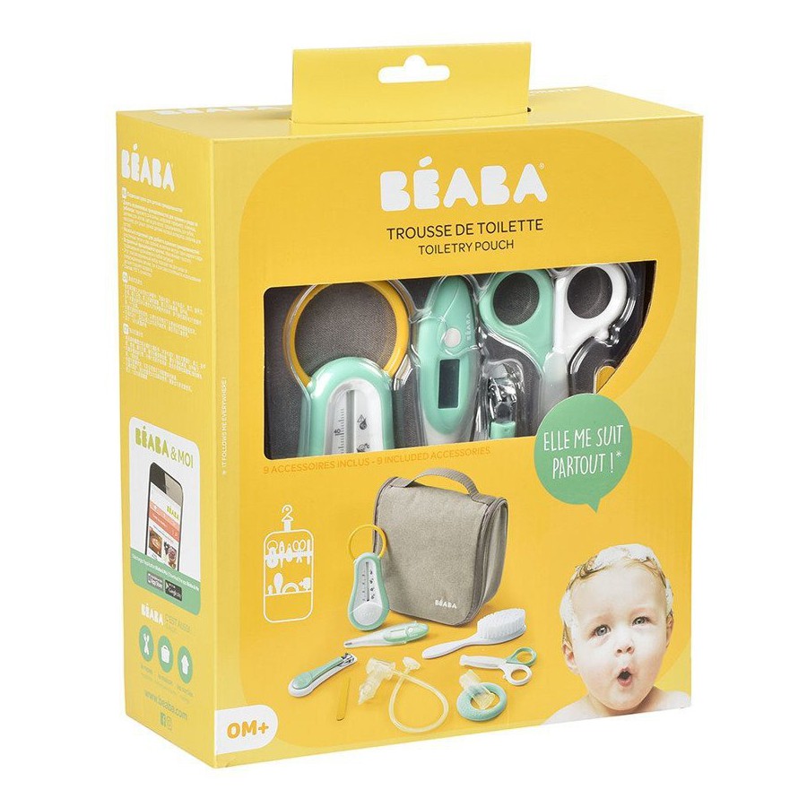 Beaba of 9 Cosmetic accessories for baby care gray