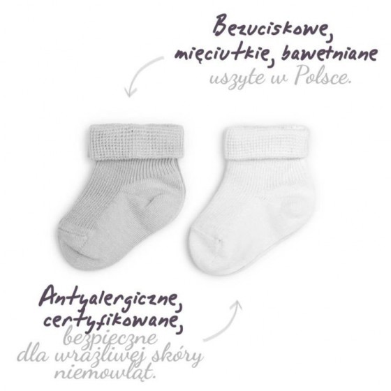 ColorStories - two pairs of socks pressure-gray and white 3-6m