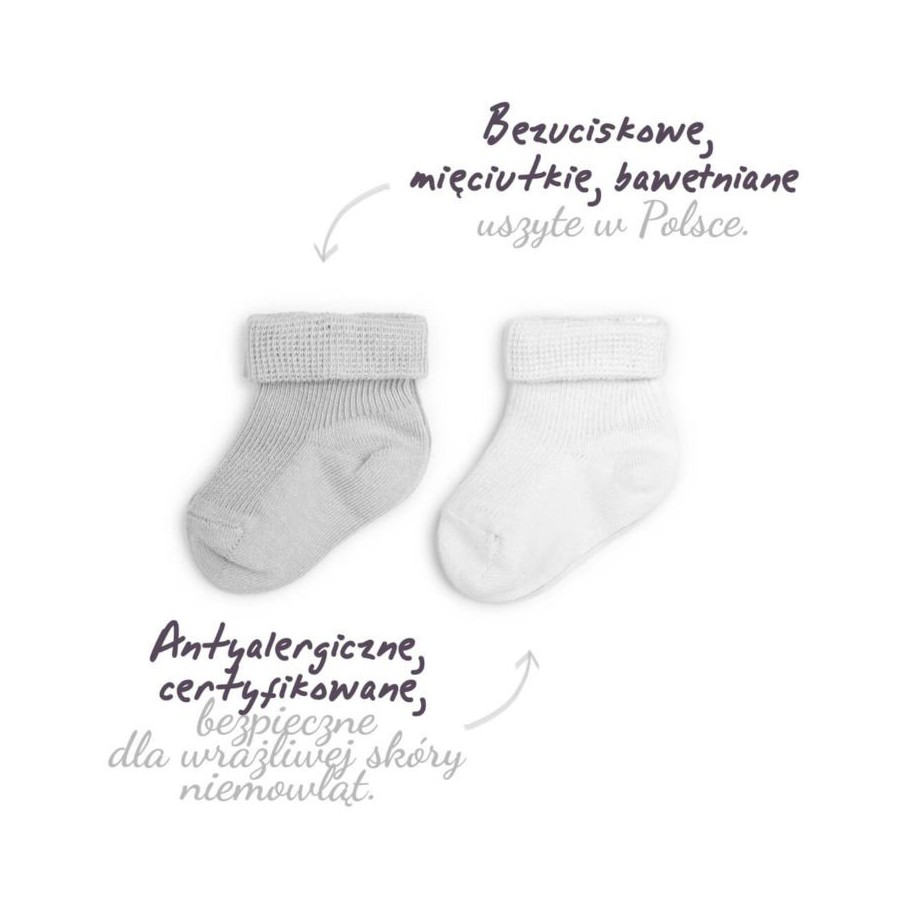 ColorStories - two pairs of socks pressure-gray and white 3-6m