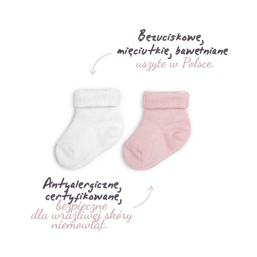 ColorStories - two pairs of socks pressure-pink and white 6-12m