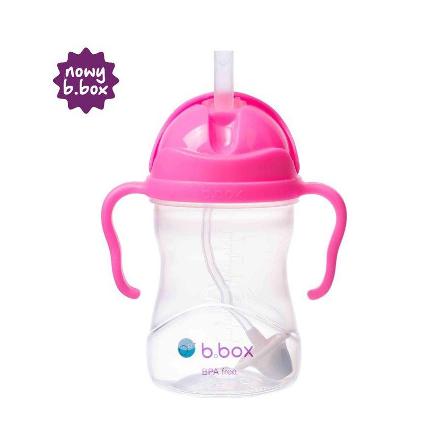 * NEW * b.box innovative bottle with a straw b.box pink grenade