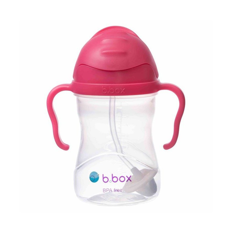 * NEW * b.box innovative bottle with a straw b.box raspberry