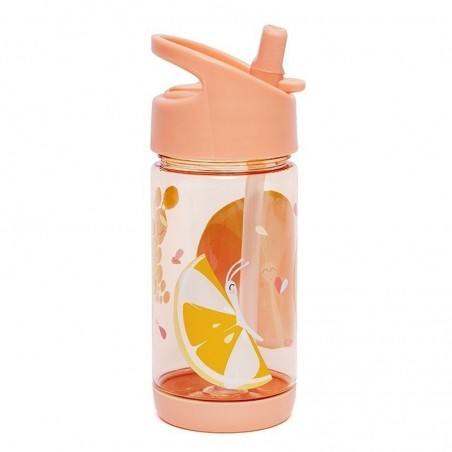 Petit Monkey - Transparent Bottle with a folding mouthpiece and straw Butterflies