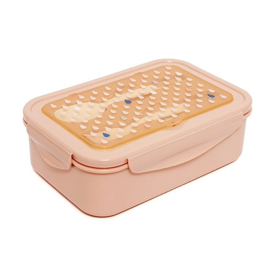 Petit Monkey - BENTO lunchbox lunchbox with cutlery Peach Drops