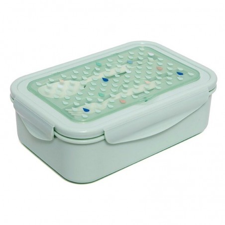 Petit Monkey - BENTO lunchbox lunchbox with cutlery drops of mint
