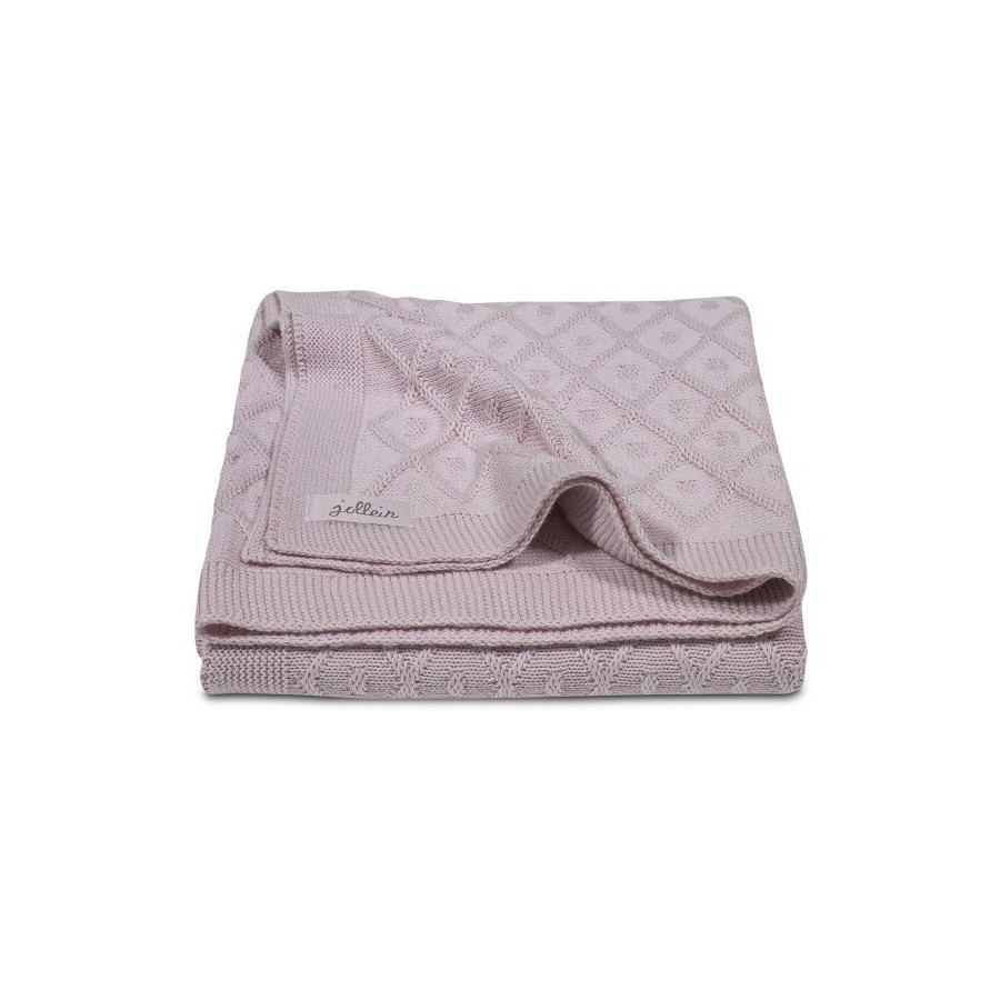 Jollein blanket woven check Vintage Pink Diamond - dirty pink