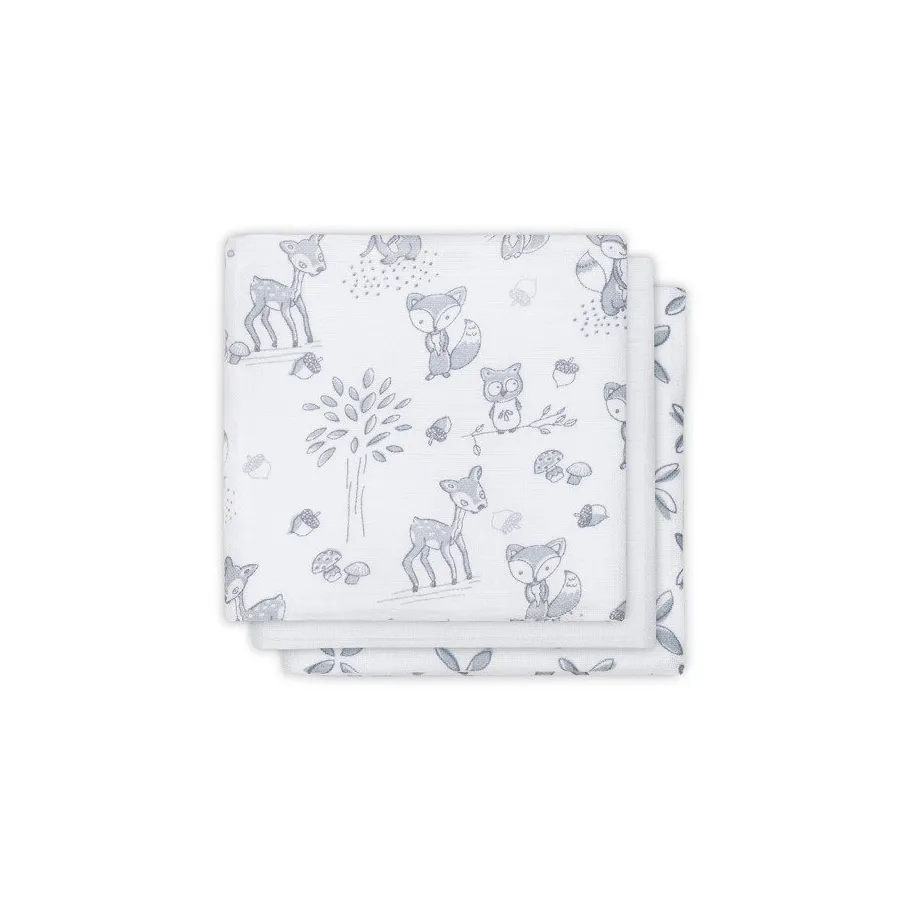 Jollein Cotton handkerchief 31x31cm Forest Friends 3 pieces Jollein Cotton handkerchief 31x31cm Forest Friends 3 pieces