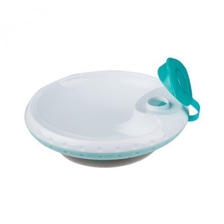 BabyOno Cup for babies and children with a suction cup holding temperature of the food - Mint