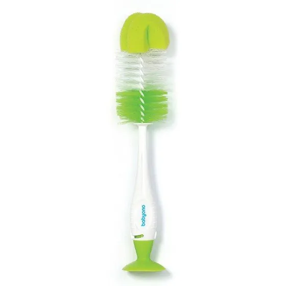 BabyOno green brush for bottles and teats and self supporting