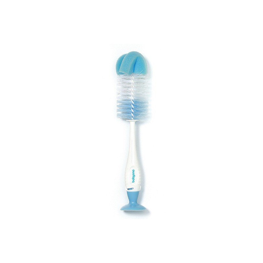 BabyOno blue brush for bottles and teats and self supporting