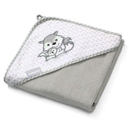 BABO BABUO BAÑO - Toalla con capucha Bambú Natural 100x100cm Gray
