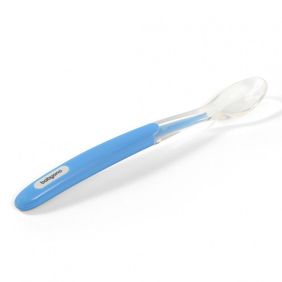 BabyOno soft silicone baby spoon - blue
