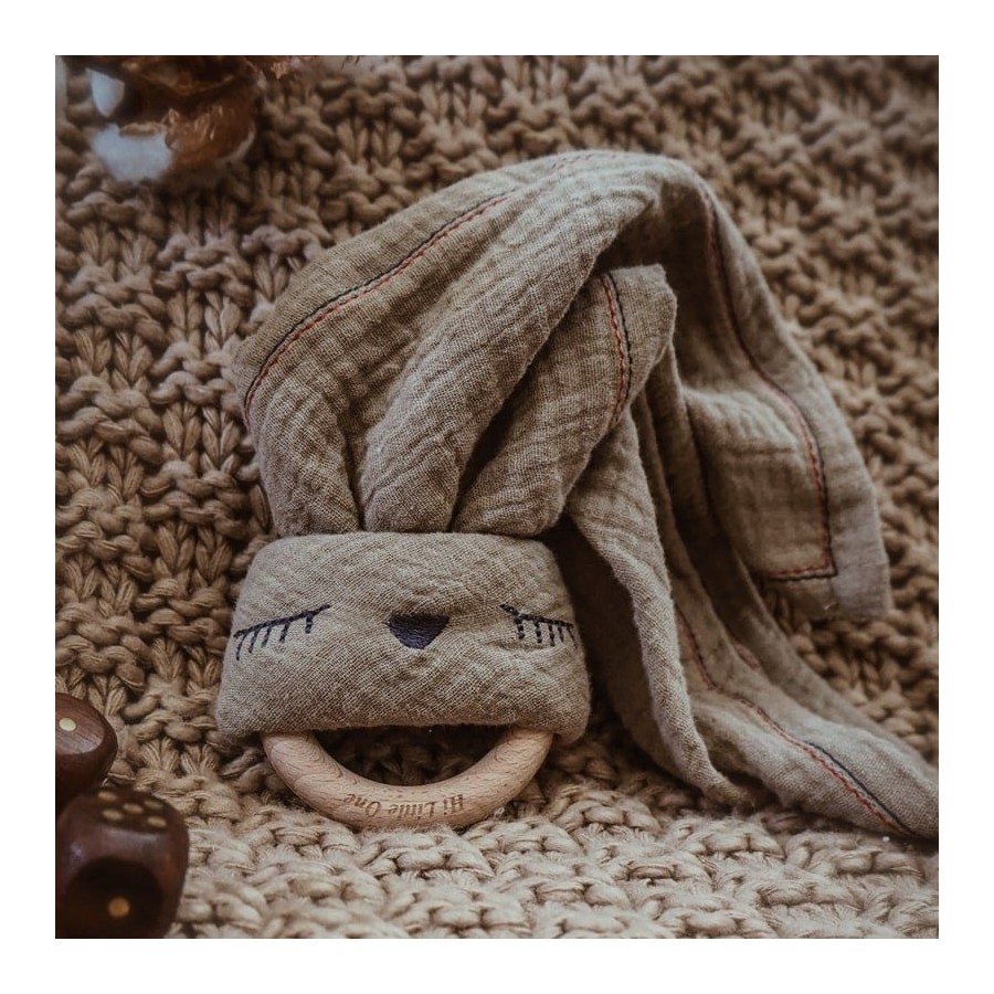Hi Little One - Przytulanka muślinowa z gryzakiem Sleepy Bunny