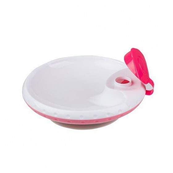 Babyono 儿童和婴儿粉色碗，带吸盘，可保持食物温度