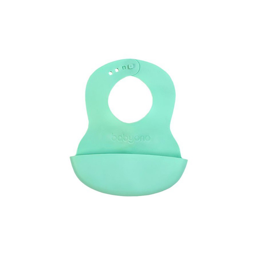 BabyOno Soft bib with pocket and adjustable clasp - mint