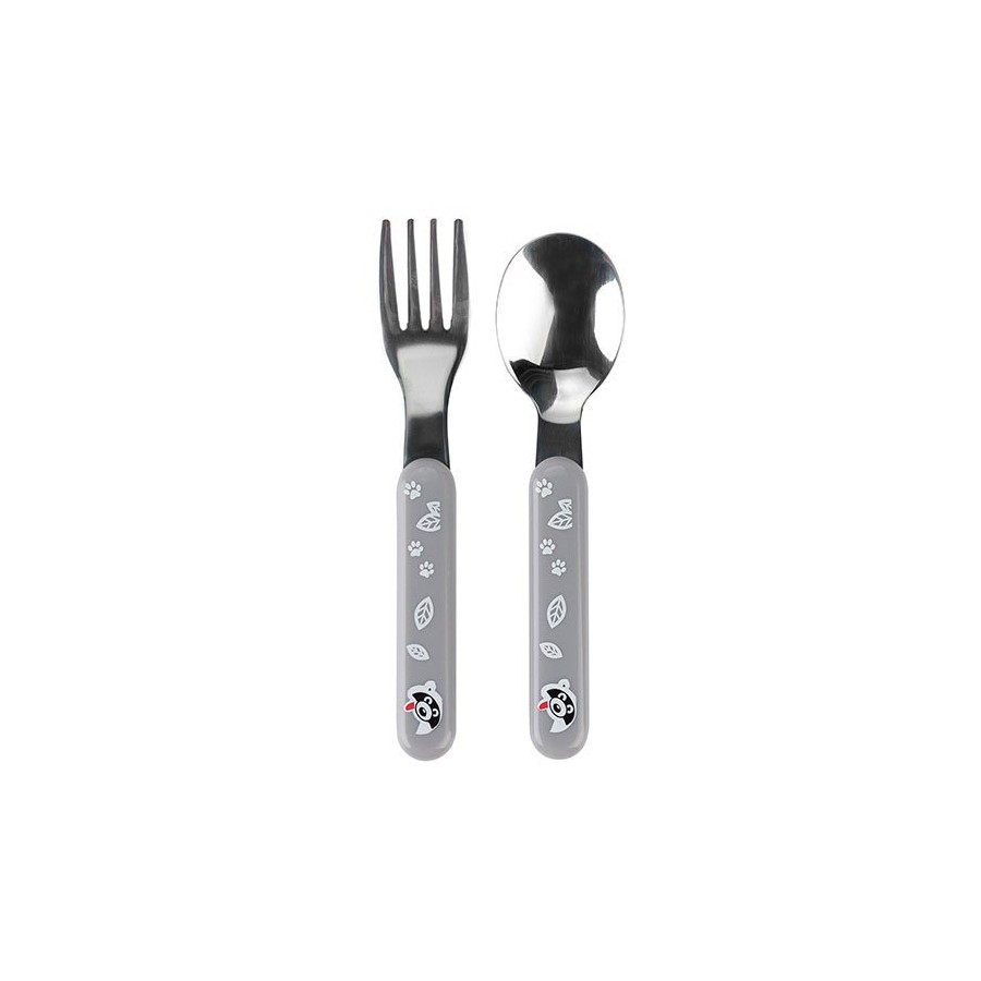 BabyOno cutlery for children stainless steel - gray