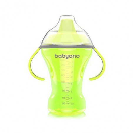 BabyOno spill cup with a hard mouthpiece NATURAL NURSING 260ml - green