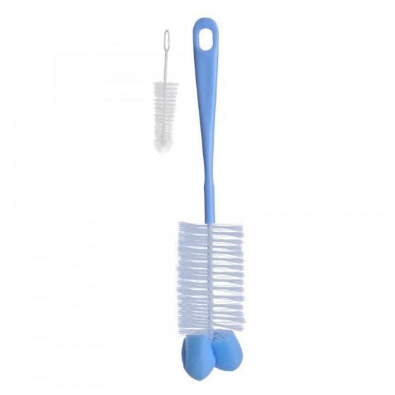 Babyono Bottle and pacifier brush with sponge and mini brush - blue